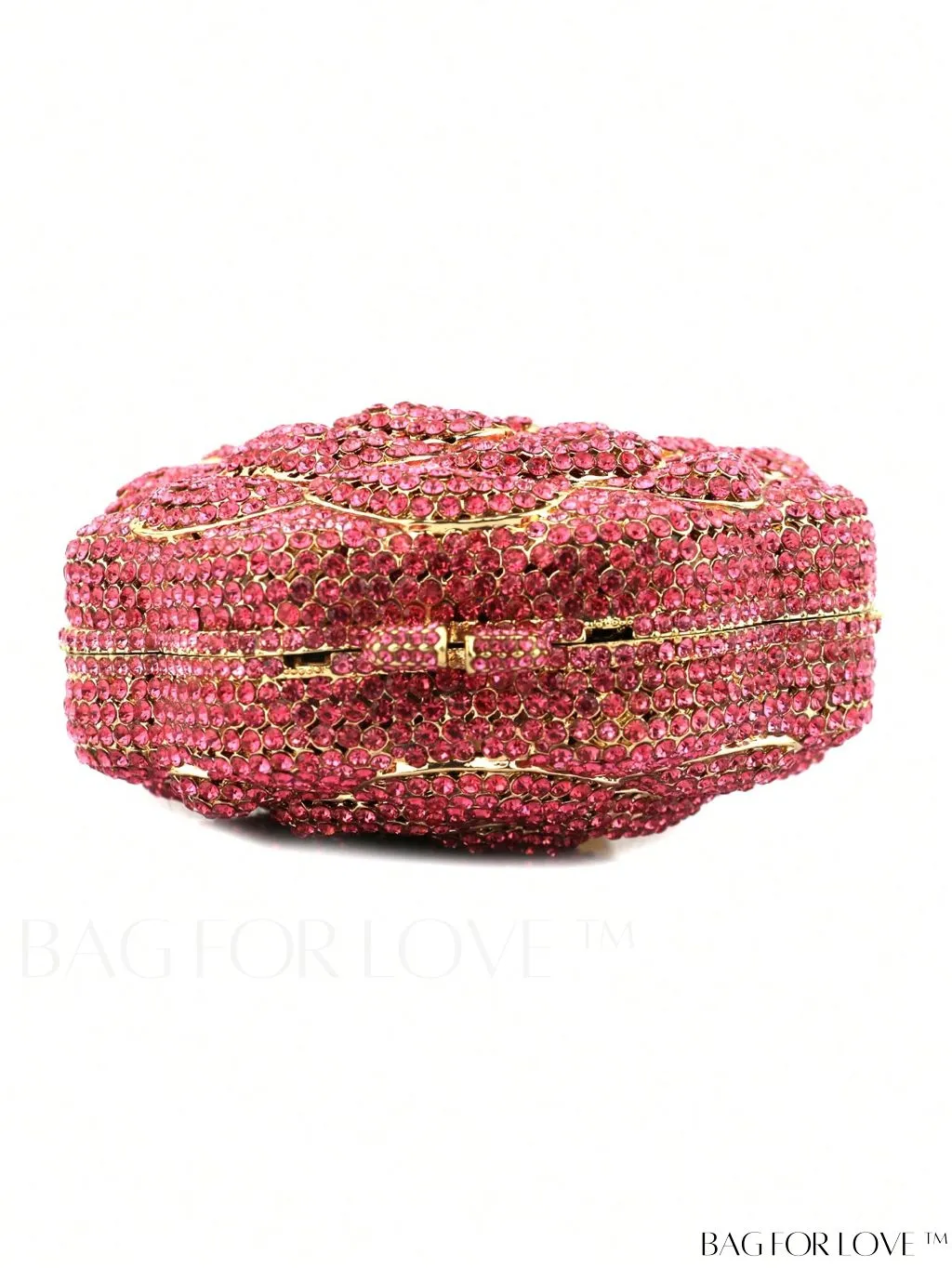 BagForLove - Glamorous Flower Mini Box Bag with Rhinestone Decor and Chain - Perfect for Parties