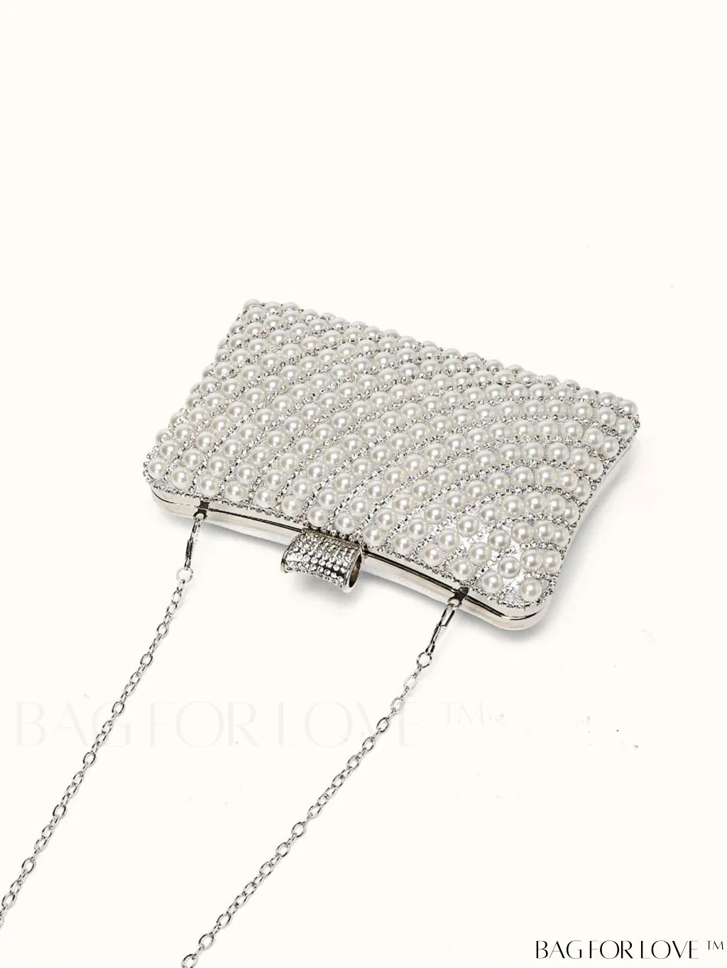 BagForLove - Glamorous Pearl and Rhinestone Mini Box Bag - Ideal Brides Purse for Weddings, Proms, and Parties