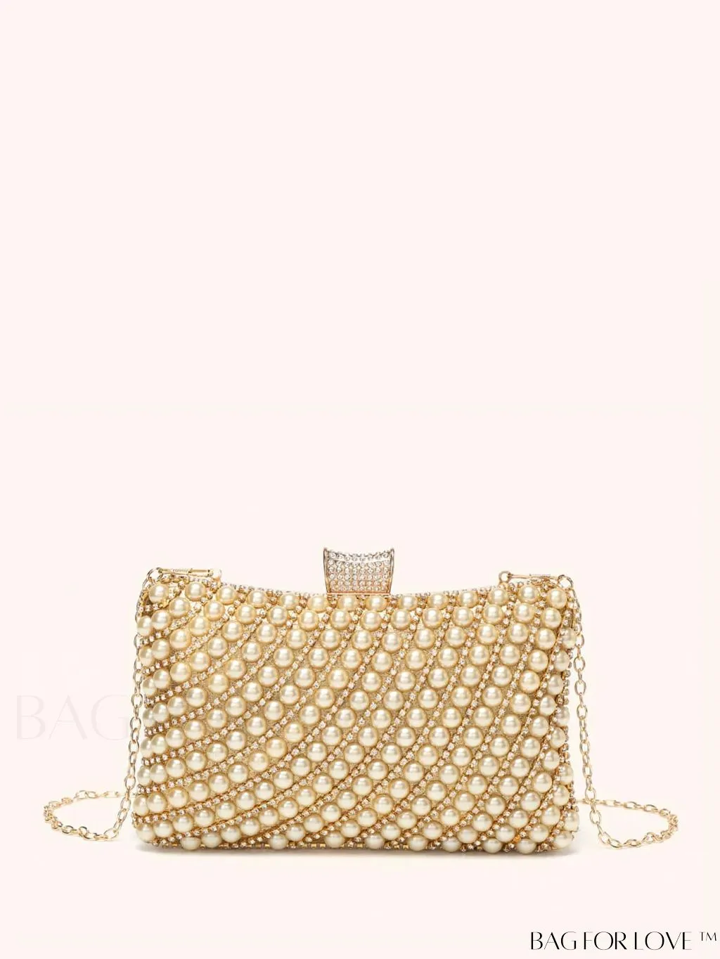 BagForLove - Glamorous Pearl and Rhinestone Mini Box Bag - Ideal Brides Purse for Weddings, Proms, and Parties