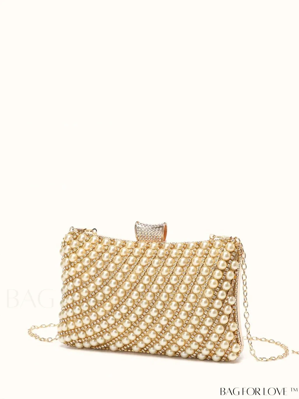 BagForLove - Glamorous Pearl and Rhinestone Mini Box Bag - Ideal Brides Purse for Weddings, Proms, and Parties
