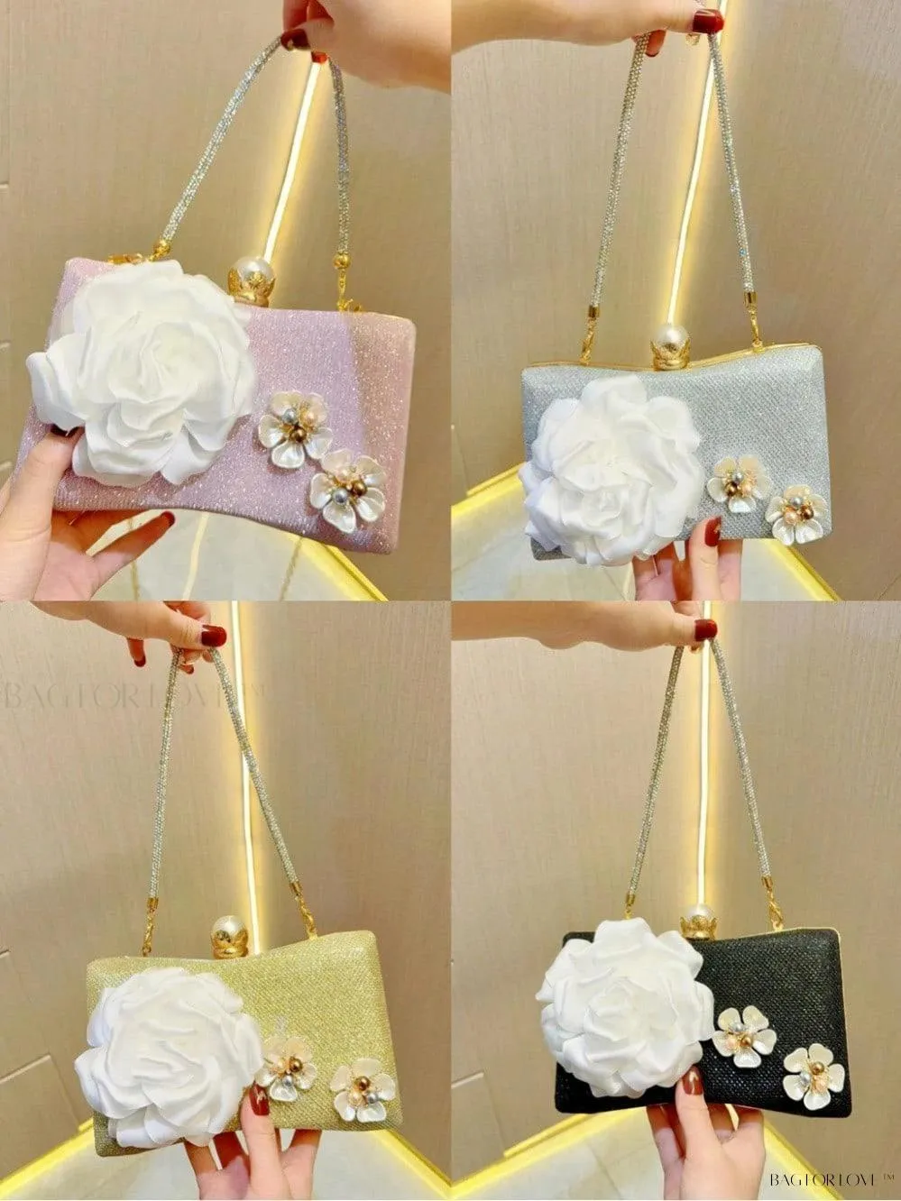 BagForLove - Glamorous Pearl Clutch Handbag for Women