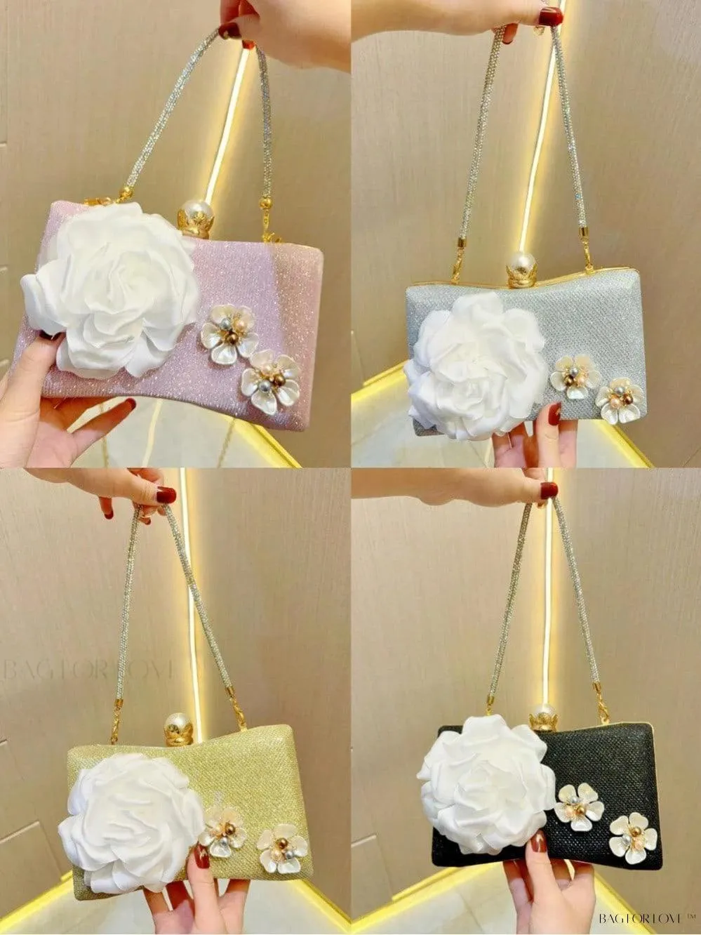 BagForLove - Glamorous Pearl Clutch Handbag for Women