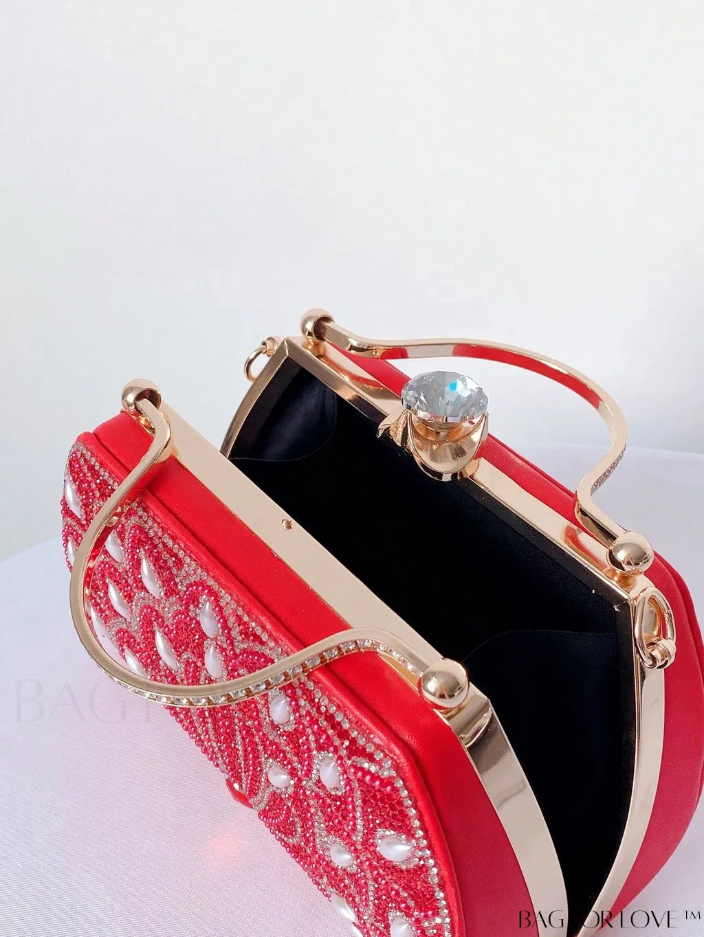 BagForLove - Glamorous Rhinestone and Pearl Mini Box Bag