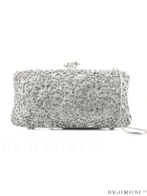 BagForLove - Glamorous Rhinestone Chain Mini Baguette Bag: Perfect Party Accessory