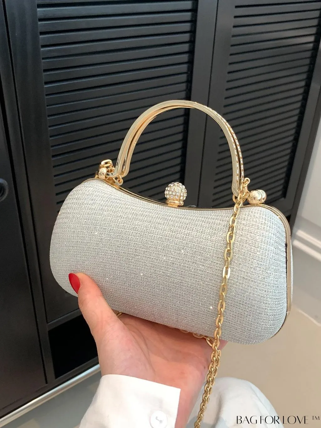 BagForLove - Glamorous Rhinestone Chain PU Mini Box Bag
