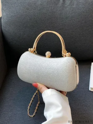 BagForLove - Glamorous Rhinestone Chain PU Mini Box Bag