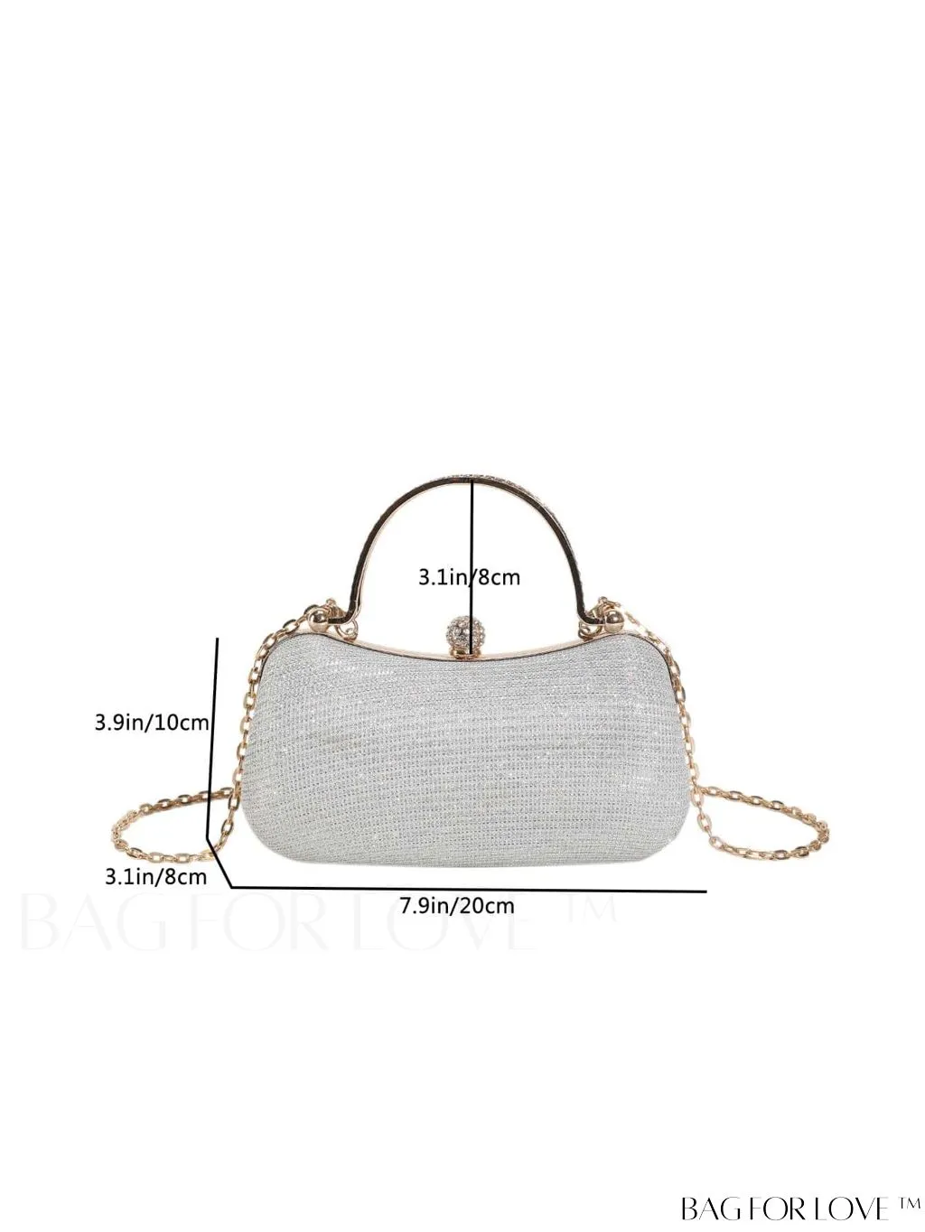 BagForLove - Glamorous Rhinestone Chain PU Mini Box Bag