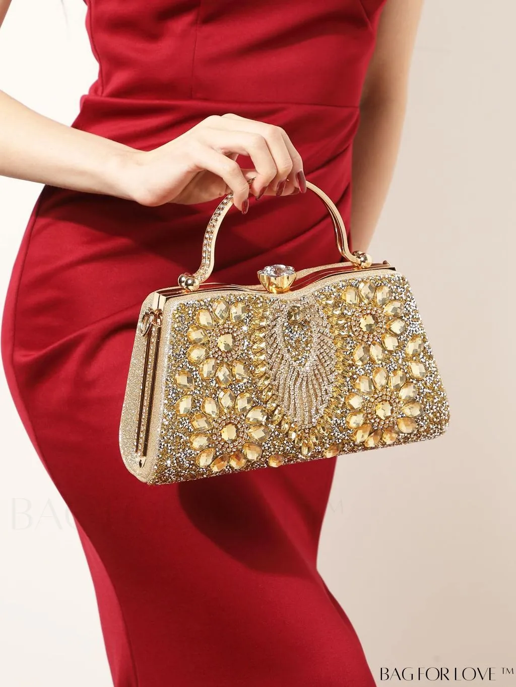 BagForLove - Glamorous Rhinestone Decor Box Bag: Perfect Bridal Purse for Weddings, Proms, & Parties
