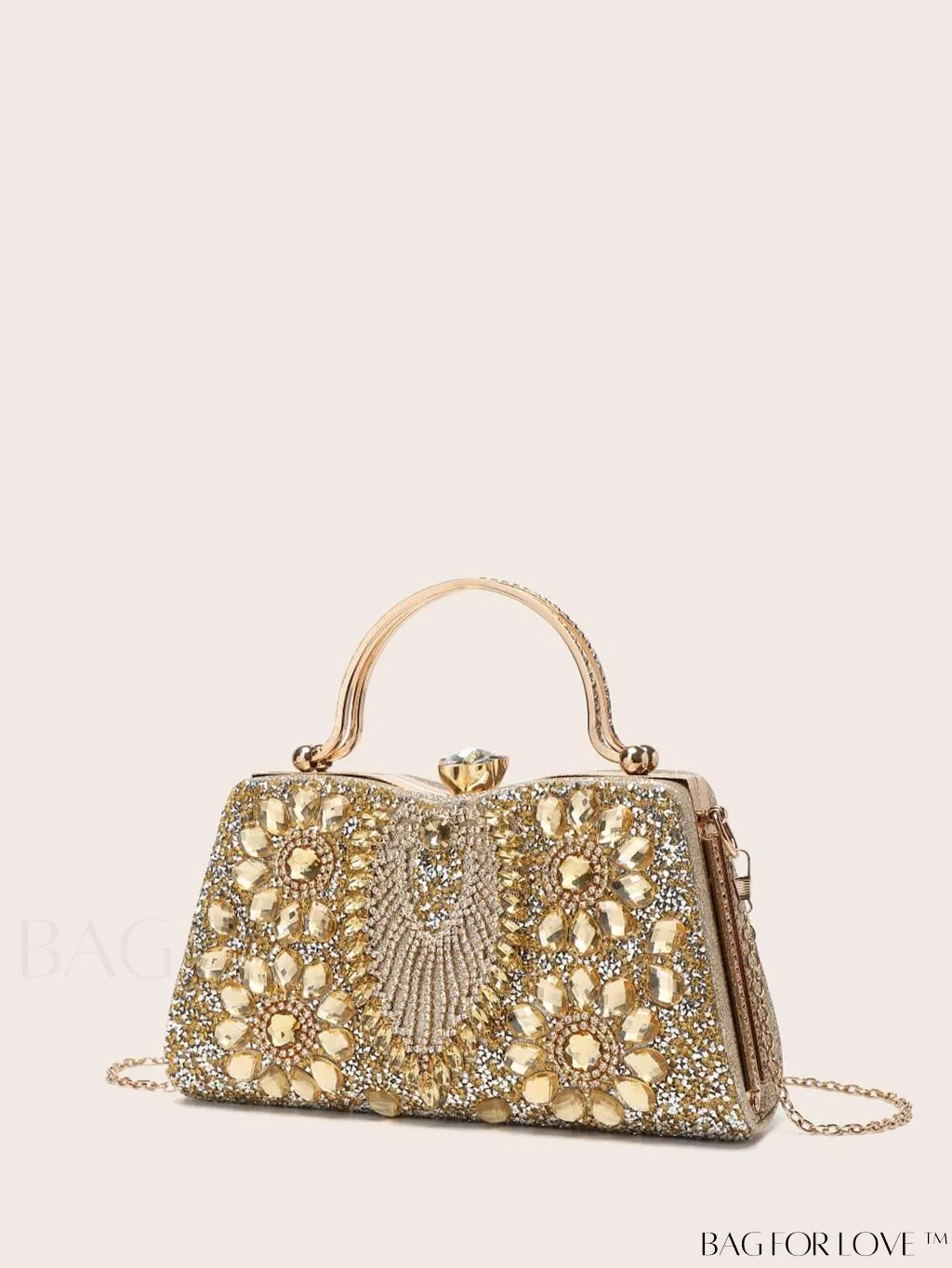 BagForLove - Glamorous Rhinestone Decor Box Bag: Perfect Bridal Purse for Weddings, Proms, & Parties