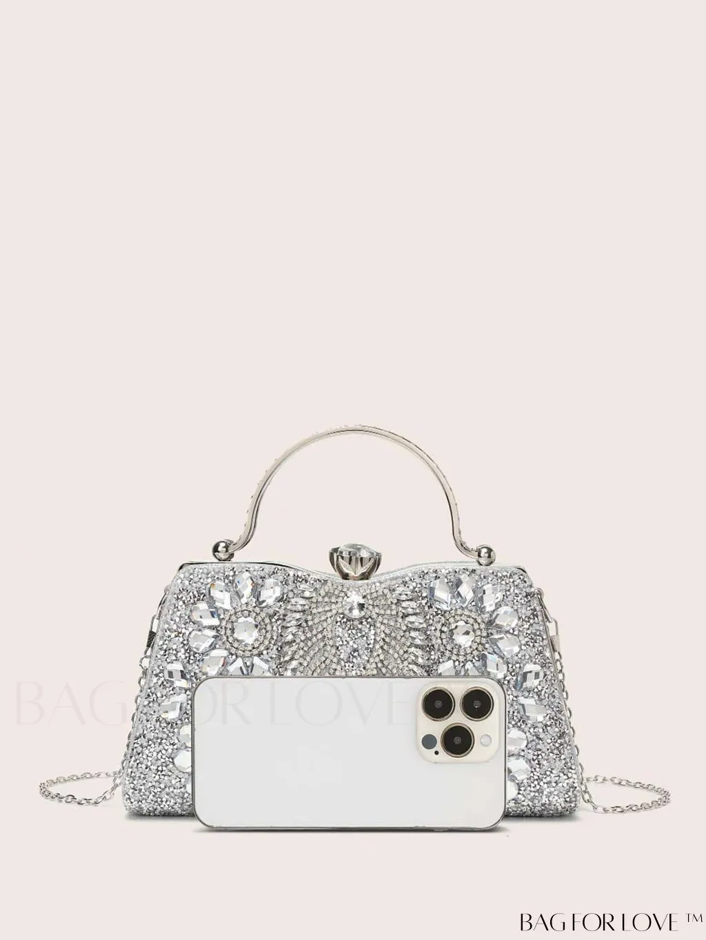 BagForLove - Glamorous Rhinestone Decor Box Bag: Perfect Bridal Purse for Weddings, Proms, & Parties
