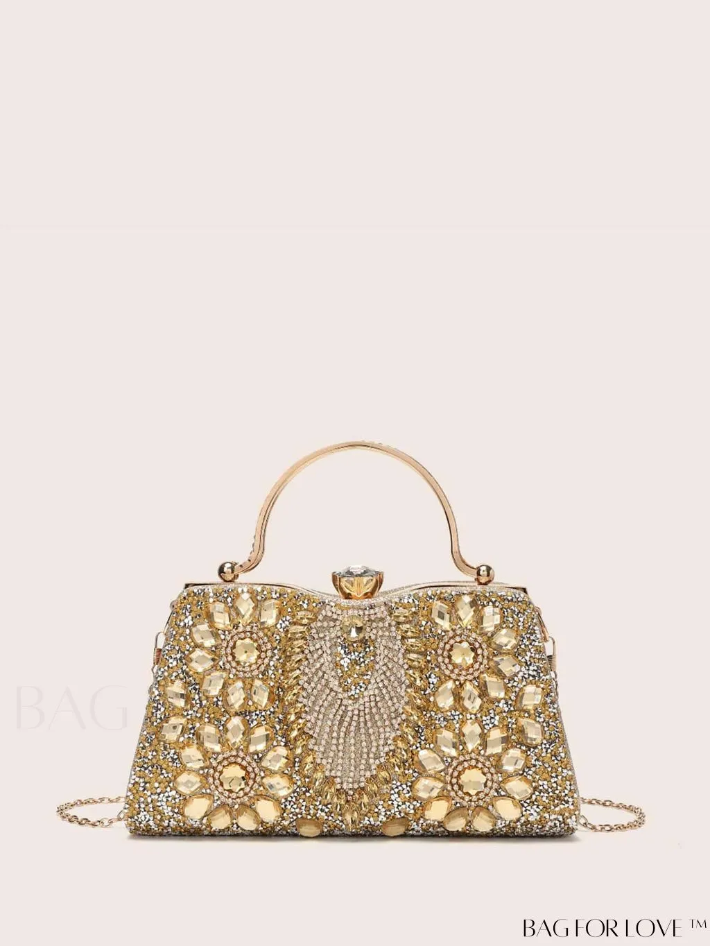 BagForLove - Glamorous Rhinestone Decor Box Bag: Perfect Bridal Purse for Weddings, Proms, & Parties