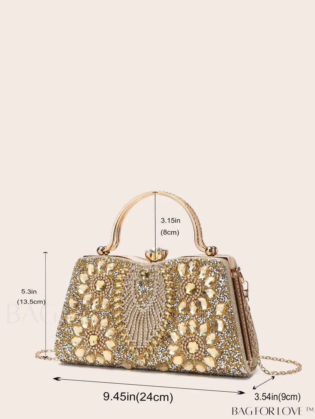 BagForLove - Glamorous Rhinestone Decor Box Bag: Perfect Bridal Purse for Weddings, Proms, & Parties
