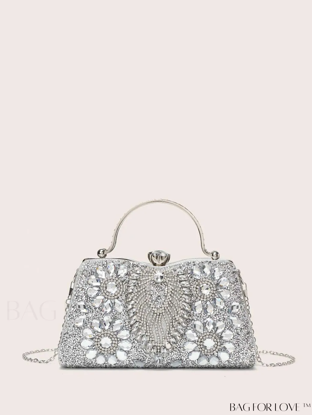 BagForLove - Glamorous Rhinestone Decor Box Bag: Perfect Bridal Purse for Weddings, Proms, & Parties