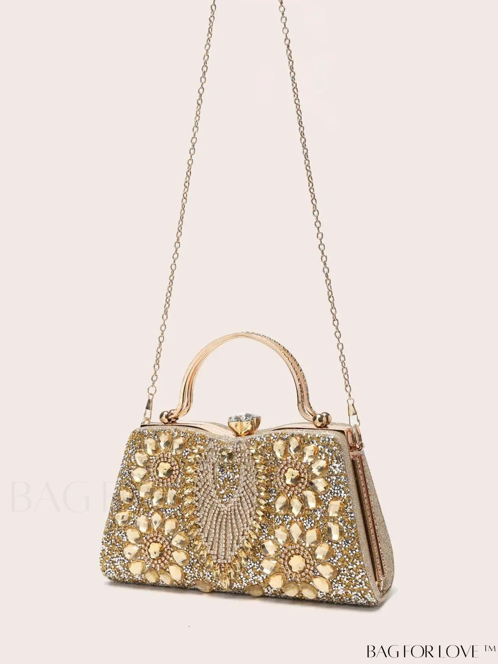 BagForLove - Glamorous Rhinestone Decor Box Bag: Perfect Bridal Purse for Weddings, Proms, & Parties