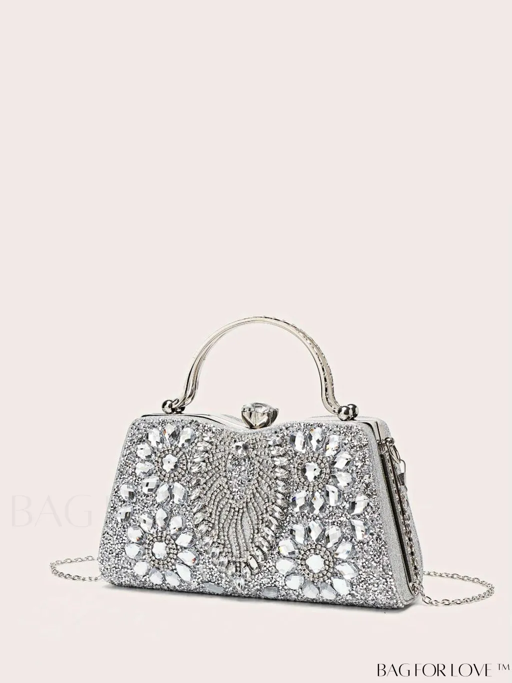 BagForLove - Glamorous Rhinestone Decor Box Bag: Perfect Bridal Purse for Weddings, Proms, & Parties