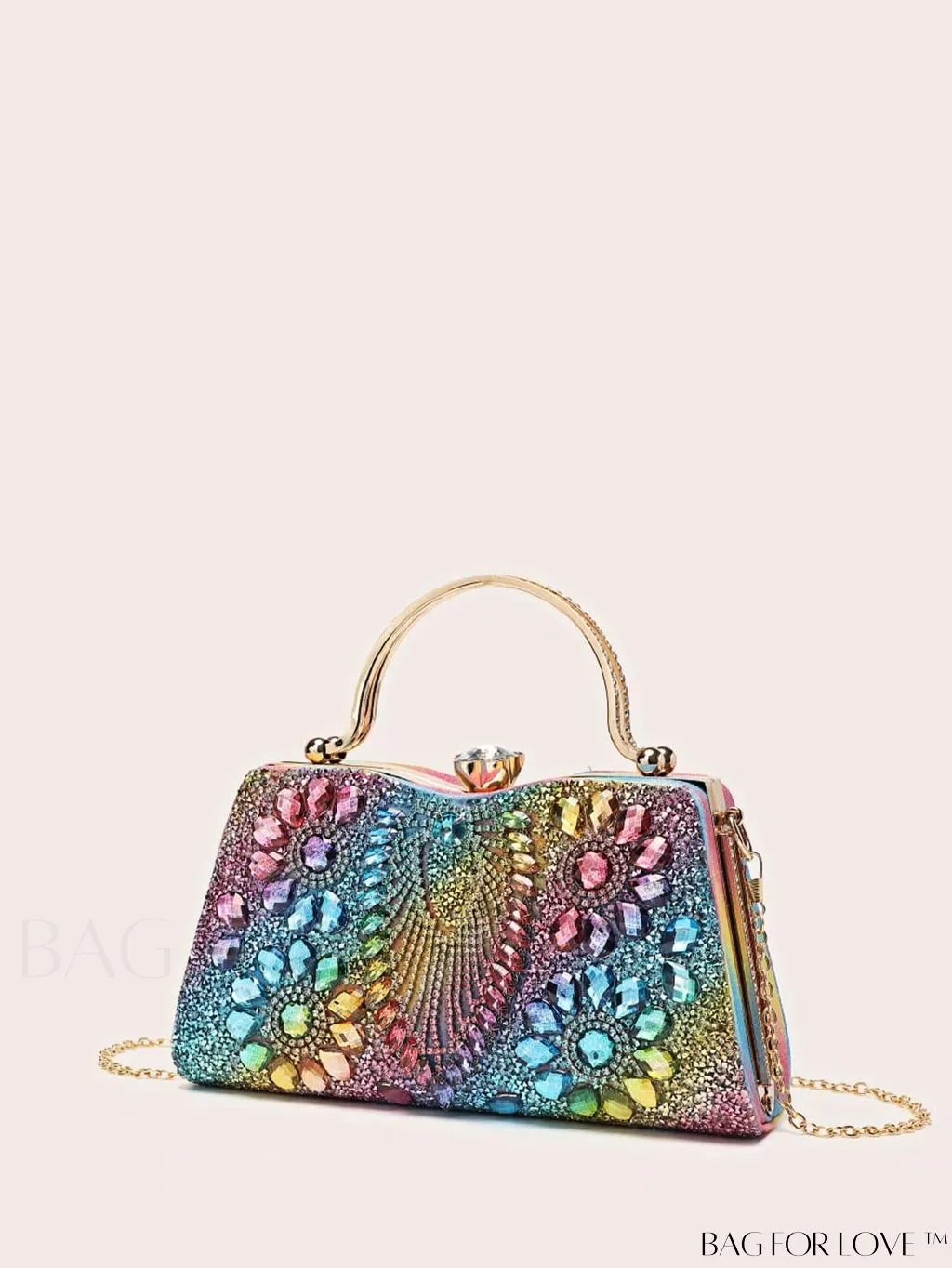 BagForLove - Glamorous Rhinestone Decor Box Bag: Perfect Bridal Purse for Weddings, Proms, & Parties