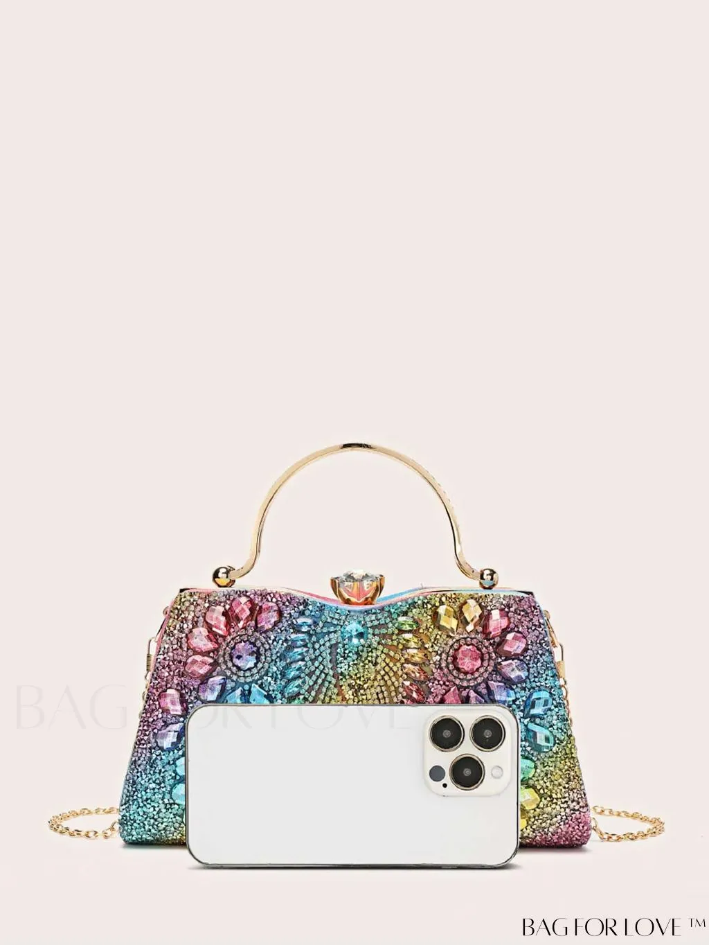 BagForLove - Glamorous Rhinestone Decor Box Bag: Perfect Bridal Purse for Weddings, Proms, & Parties