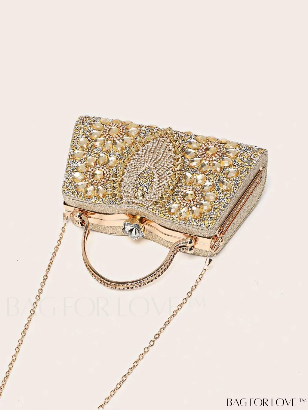 BagForLove - Glamorous Rhinestone Decor Box Bag: Perfect Bridal Purse for Weddings, Proms, & Parties