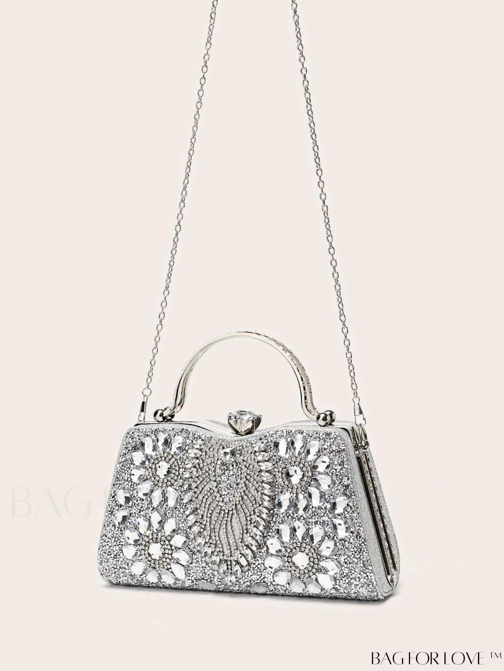 BagForLove - Glamorous Rhinestone Decor Box Bag: Perfect Bridal Purse for Weddings, Proms, & Parties