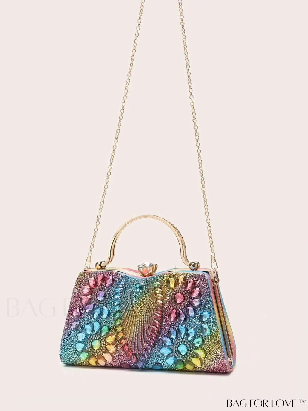 BagForLove - Glamorous Rhinestone Decor Box Bag: Perfect Bridal Purse for Weddings, Proms, & Parties