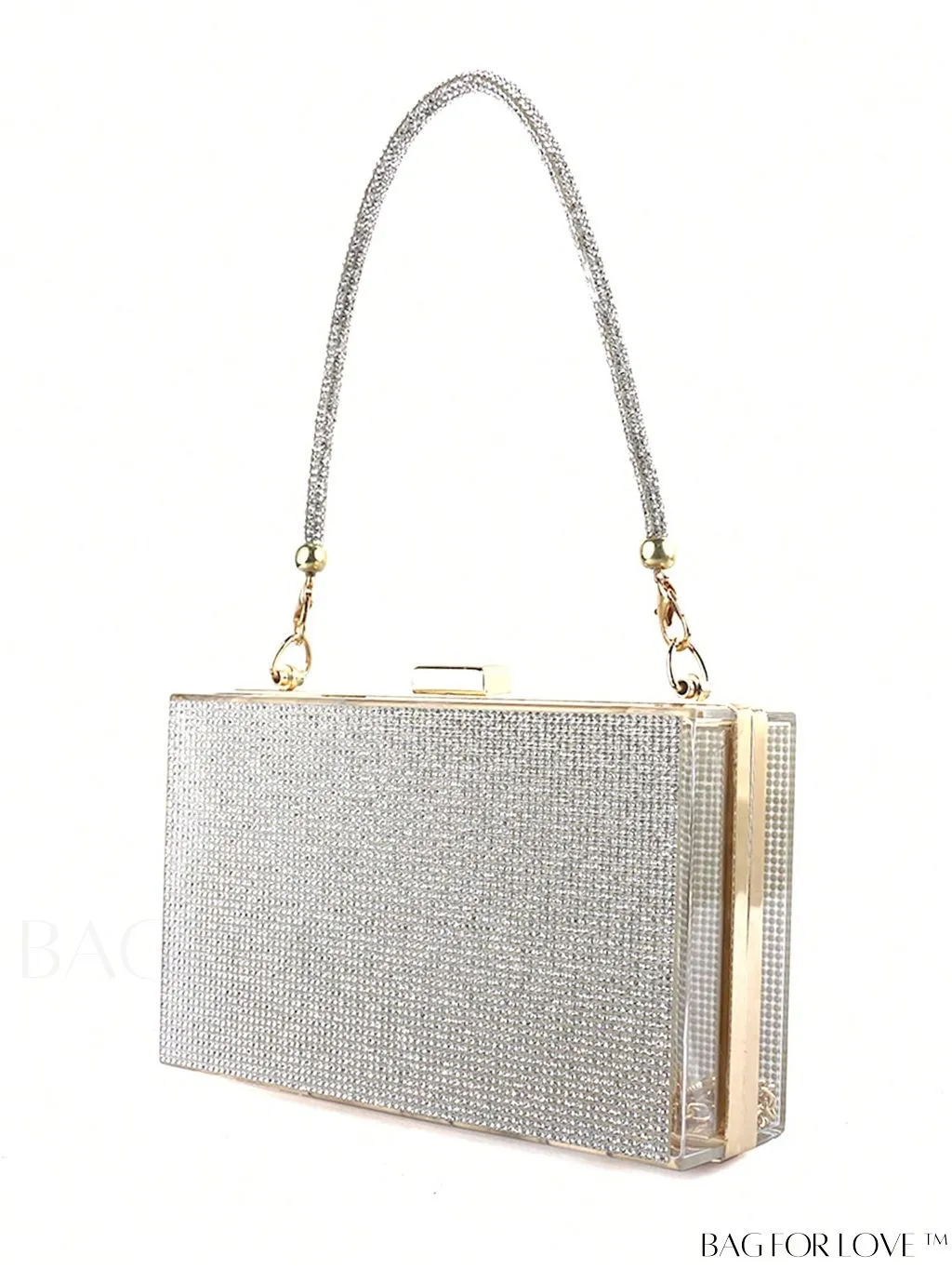 BagForLove - Glamorous Rhinestone-Decorated Mini Box Bag, Perfect for Parties