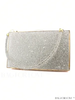 BagForLove - Glamorous Rhinestone-Decorated Mini Box Bag, Perfect for Parties
