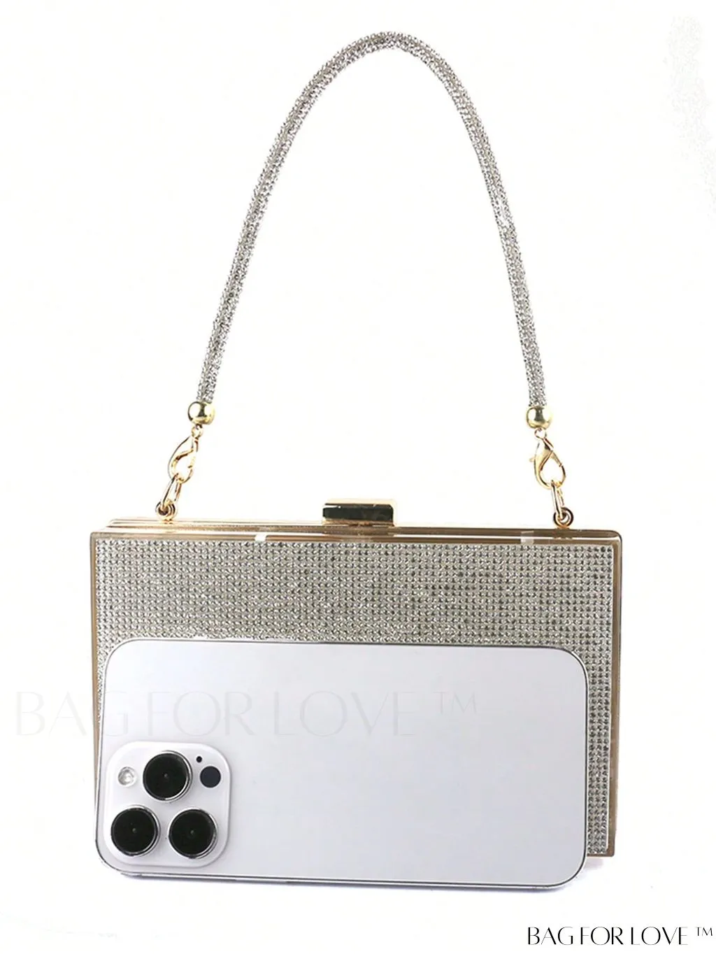 BagForLove - Glamorous Rhinestone-Decorated Mini Box Bag, Perfect for Parties