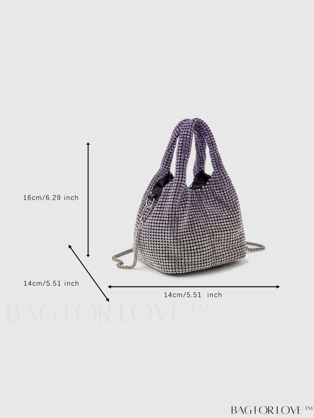 BagForLove - Glamorous Rhinestone Hobo Bag - Mini Size