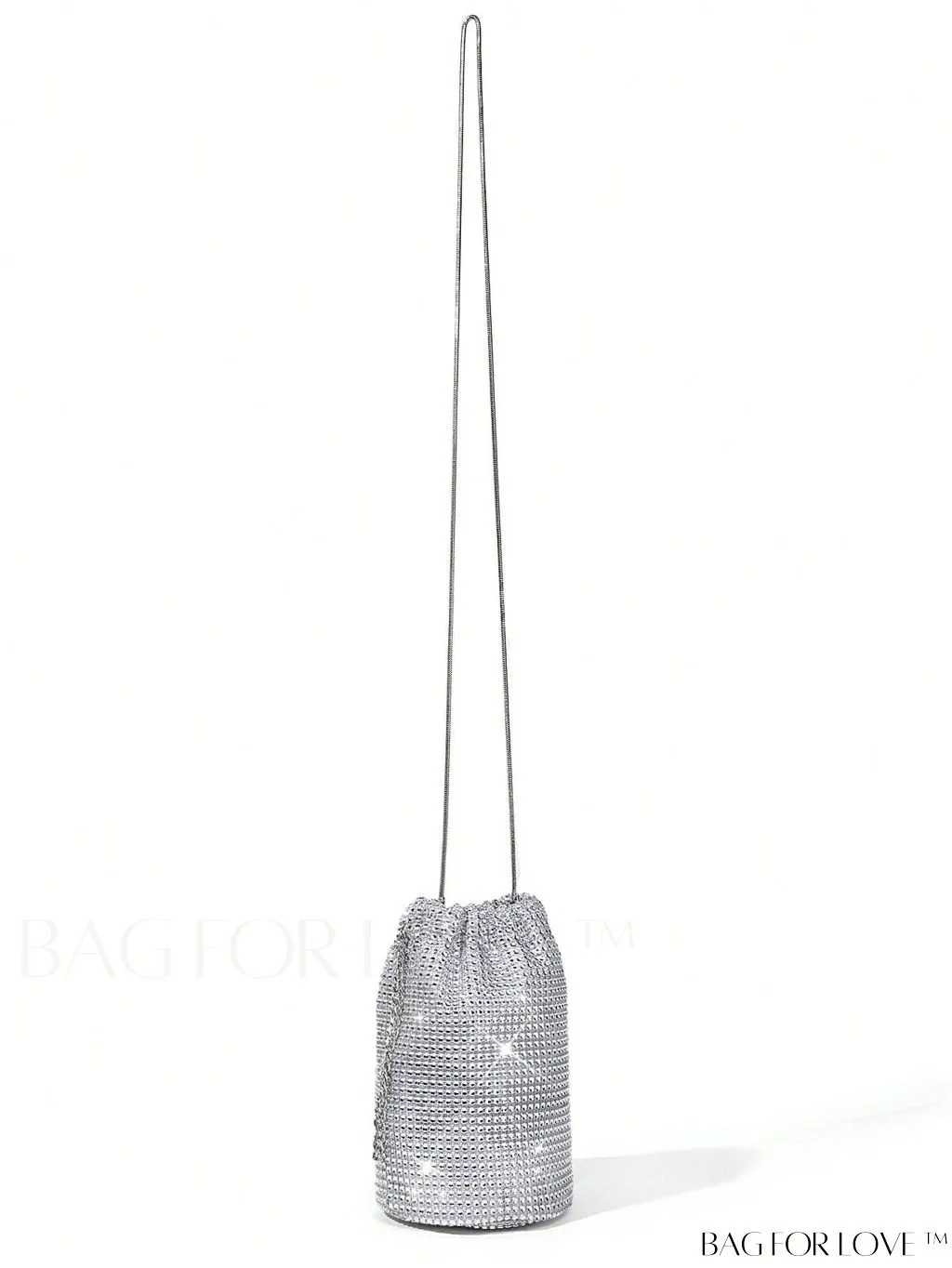 BagForLove - Glamorous Rhinestone Mini Bucket Bag with Decorative Accents