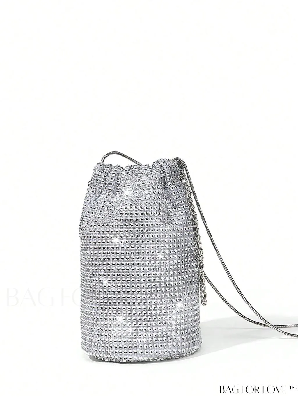 BagForLove - Glamorous Rhinestone Mini Bucket Bag with Decorative Accents