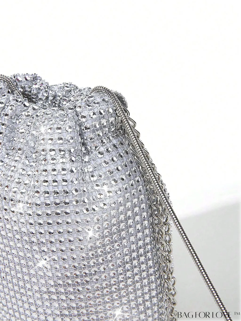 BagForLove - Glamorous Rhinestone Mini Bucket Bag with Decorative Accents