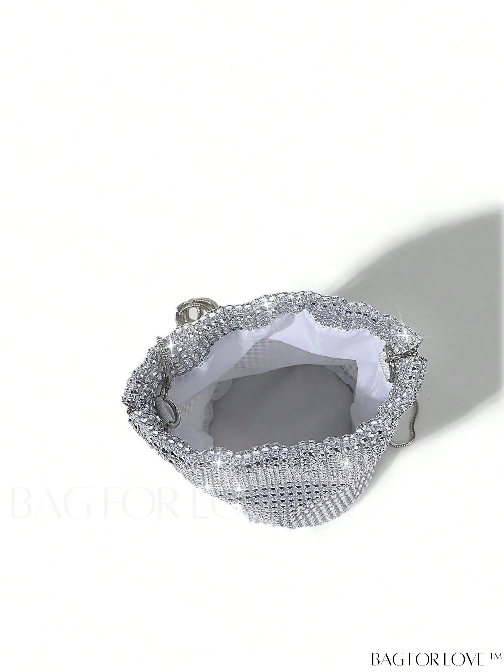 BagForLove - Glamorous Rhinestone Mini Bucket Bag with Decorative Accents