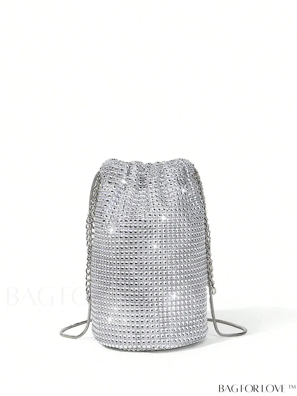 BagForLove - Glamorous Rhinestone Mini Bucket Bag with Decorative Accents