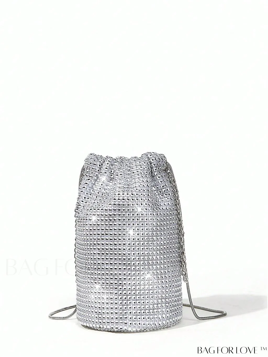 BagForLove - Glamorous Rhinestone Mini Bucket Bag with Decorative Accents
