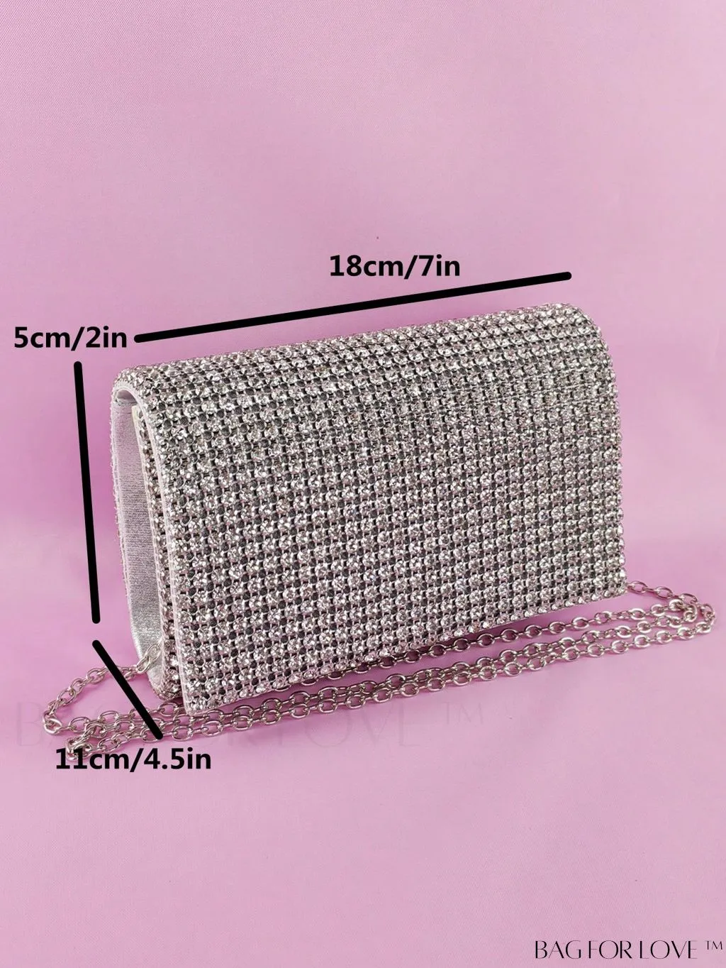 BagForLove - Glamorous Rhinestone Mini Flap Square Bag: Ideal Bridal Purse for Weddings, Proms & Parties