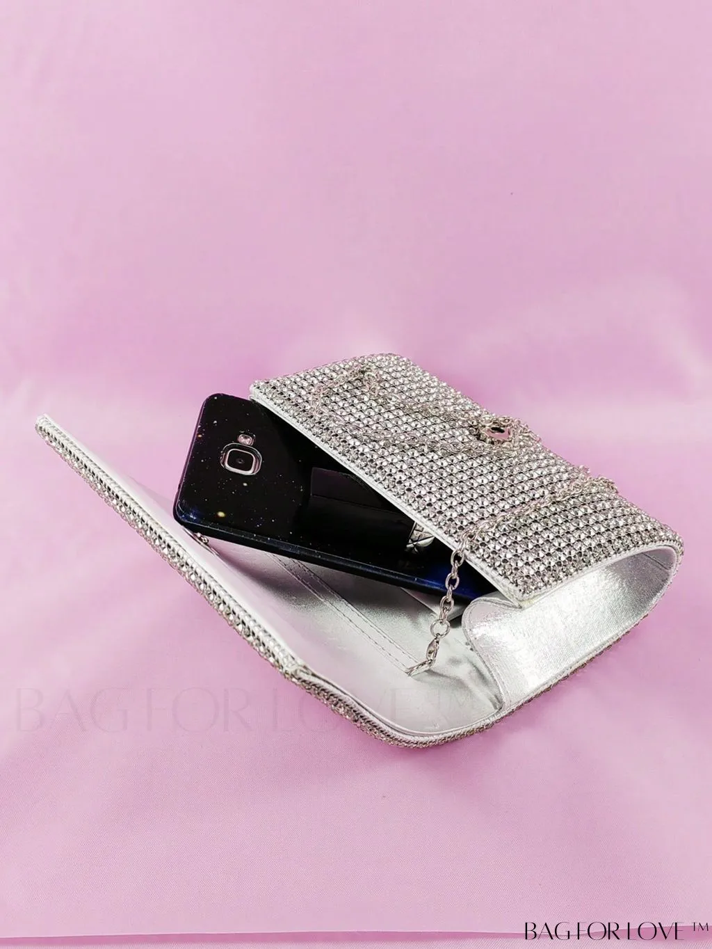 BagForLove - Glamorous Rhinestone Mini Flap Square Bag: Ideal Bridal Purse for Weddings, Proms & Parties