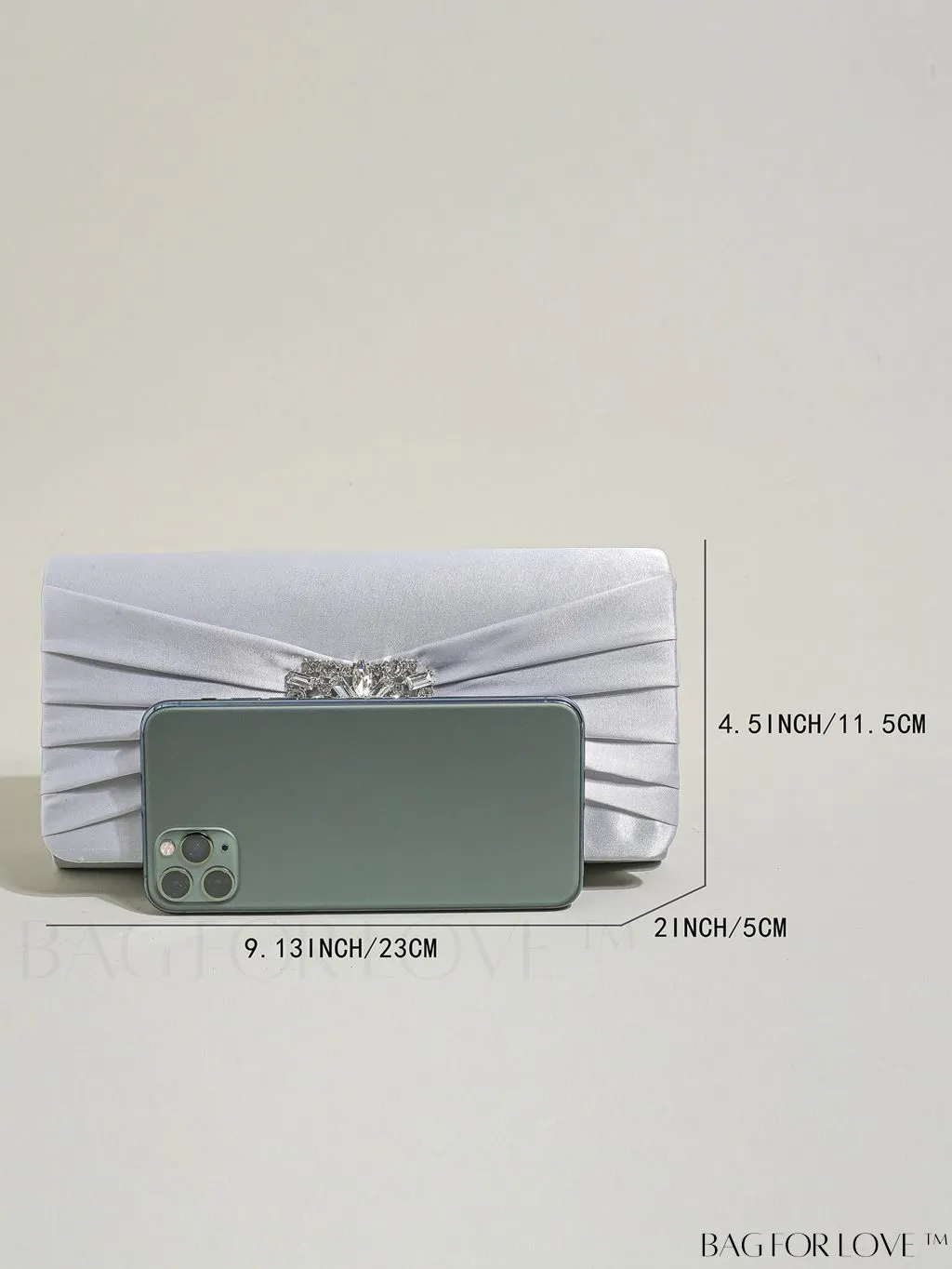 BagForLove - Glamorous Rhinestone Satin Square Bag with Exquisite Decor