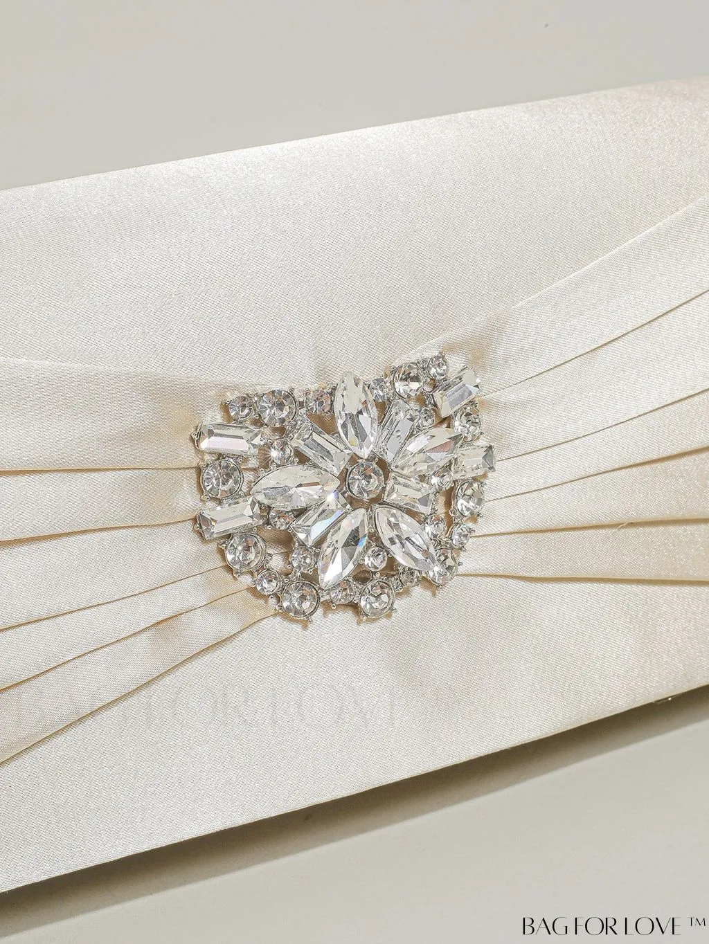 BagForLove - Glamorous Rhinestone Satin Square Bag with Exquisite Decor