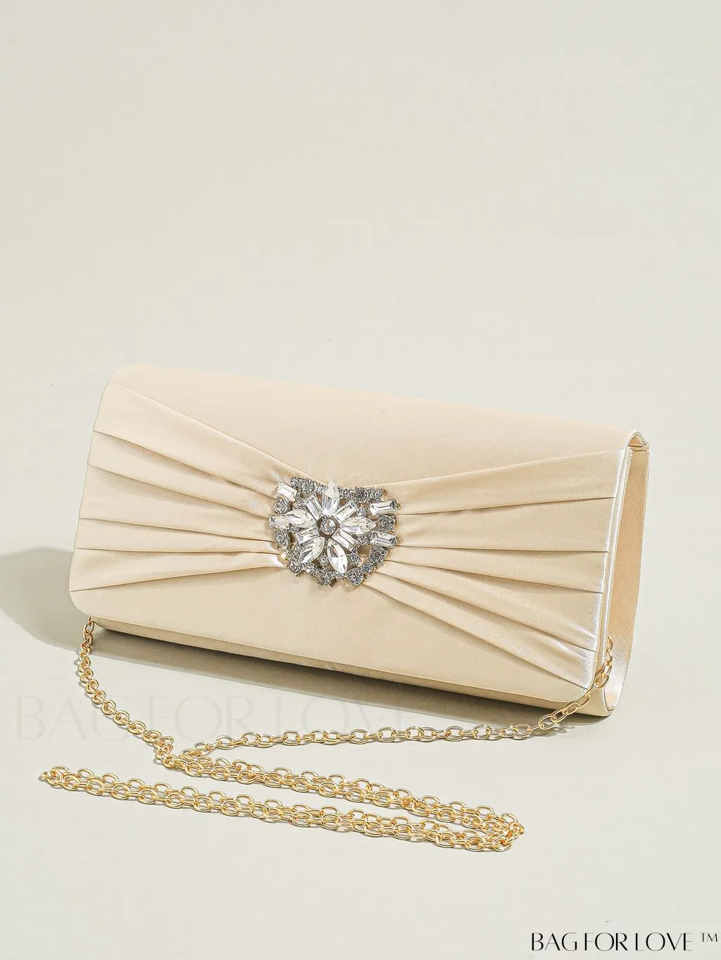 BagForLove - Glamorous Rhinestone Satin Square Bag with Exquisite Decor