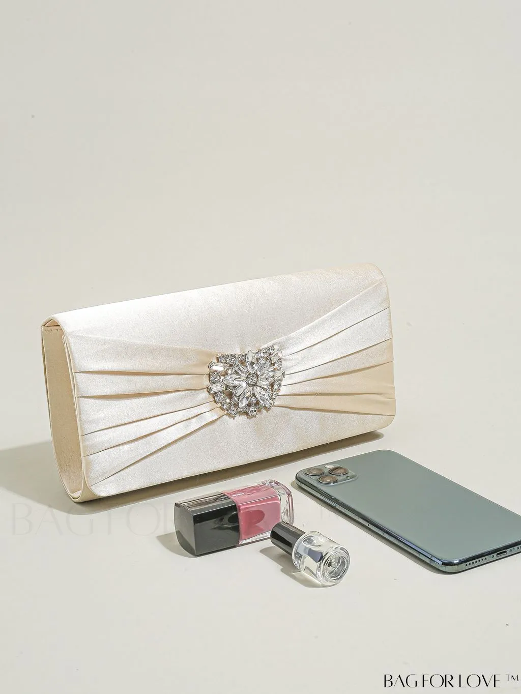 BagForLove - Glamorous Rhinestone Satin Square Bag with Exquisite Decor