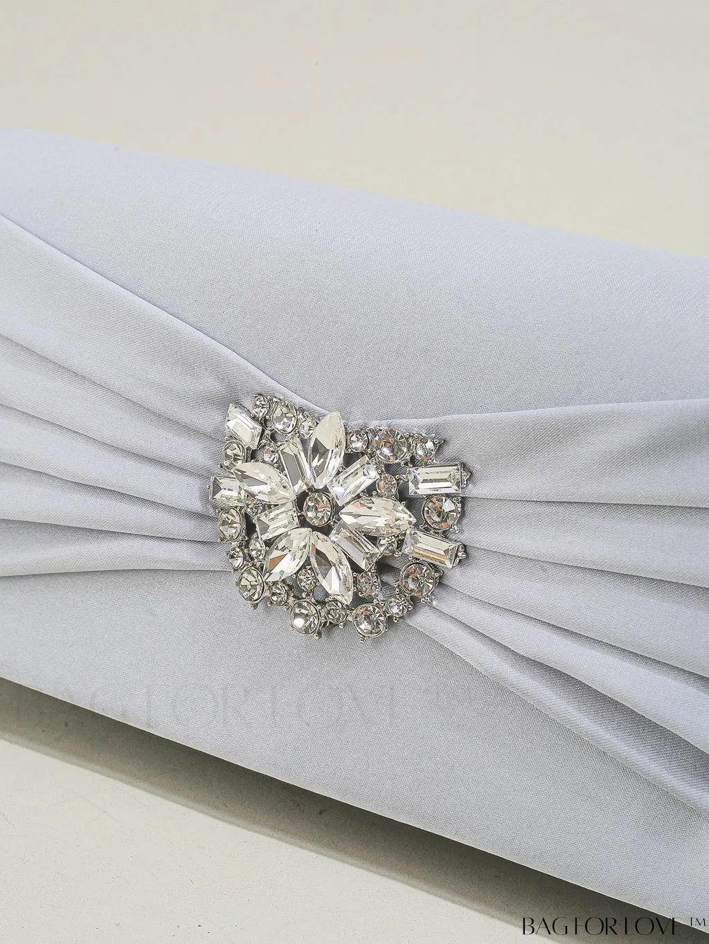 BagForLove - Glamorous Rhinestone Satin Square Bag with Exquisite Decor