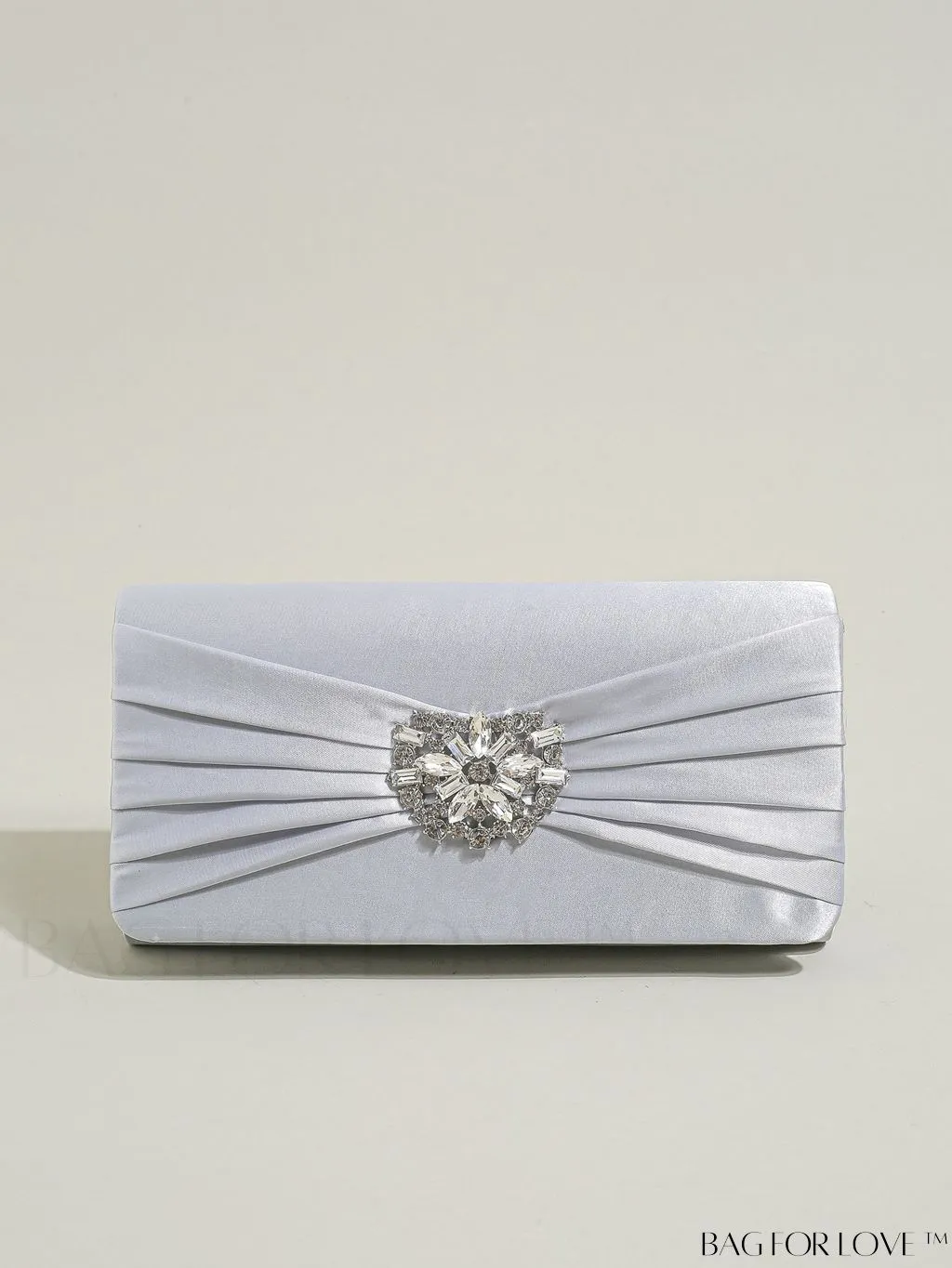 BagForLove - Glamorous Rhinestone Satin Square Bag with Exquisite Decor