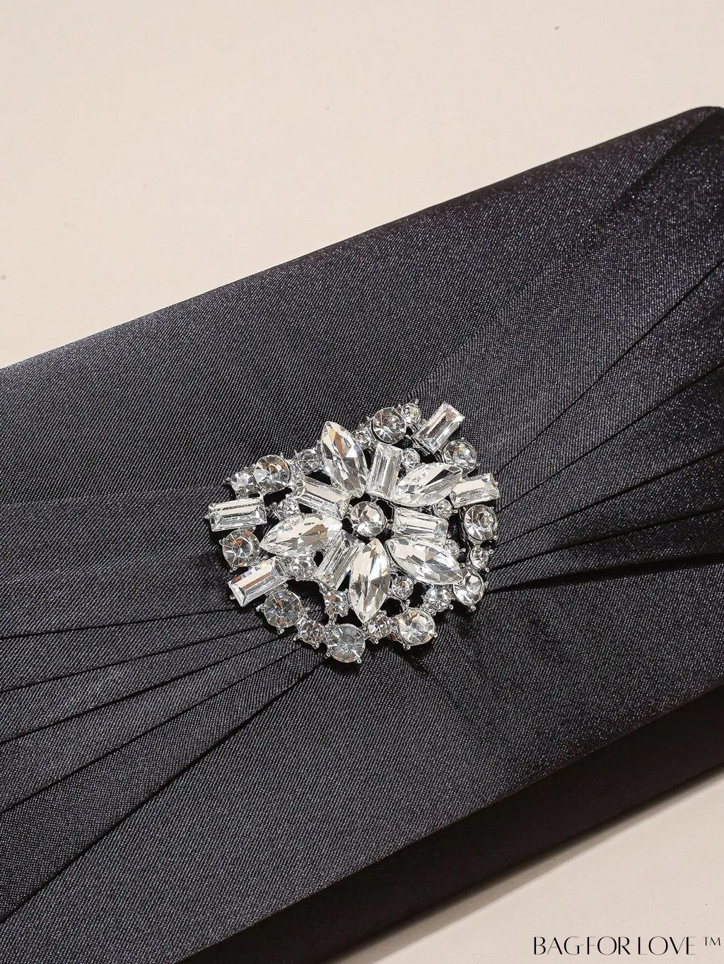 BagForLove - Glamorous Rhinestone Satin Square Bag with Exquisite Decor