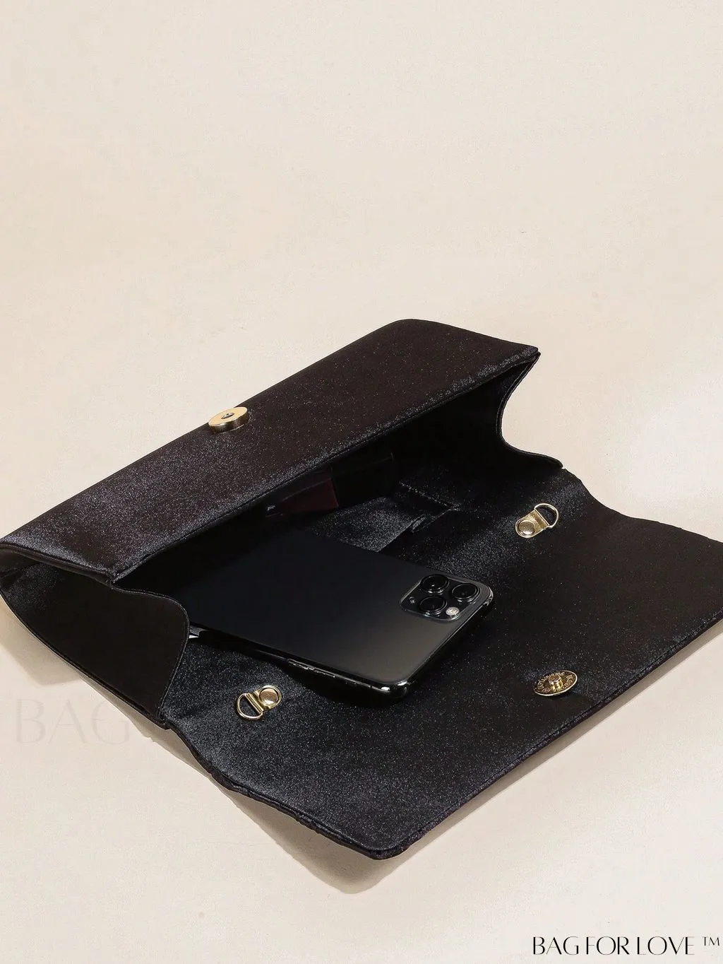 BagForLove - Glamorous Rhinestone Satin Square Bag with Exquisite Decor