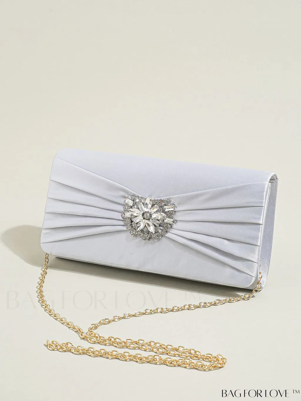 BagForLove - Glamorous Rhinestone Satin Square Bag with Exquisite Decor