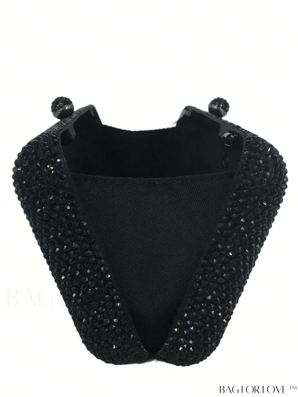 BagForLove - Glamorous Silver Square Bag with Rhinestone Decor