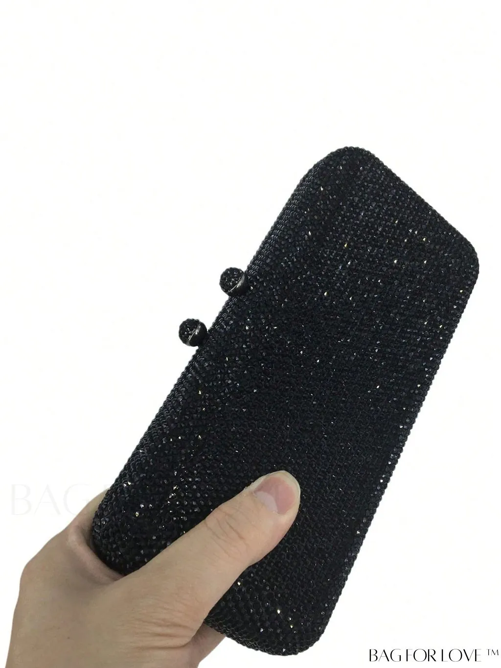 BagForLove - Glamorous Silver Square Bag with Rhinestone Decor