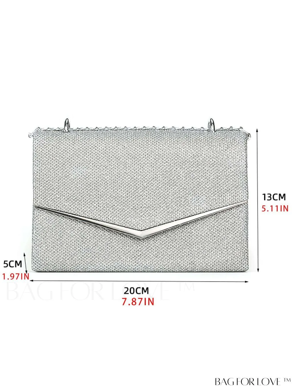 BagForLove - Glamorous Square Bag with Glitter Flap and Chain Strap