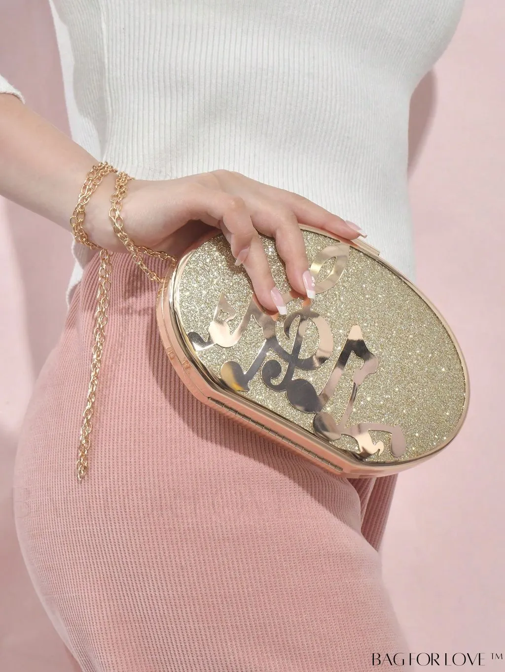 BagForLove - Glitter Chain Box Bag: Mini-sized Sparkle for Wedding, Prom & Party Events
