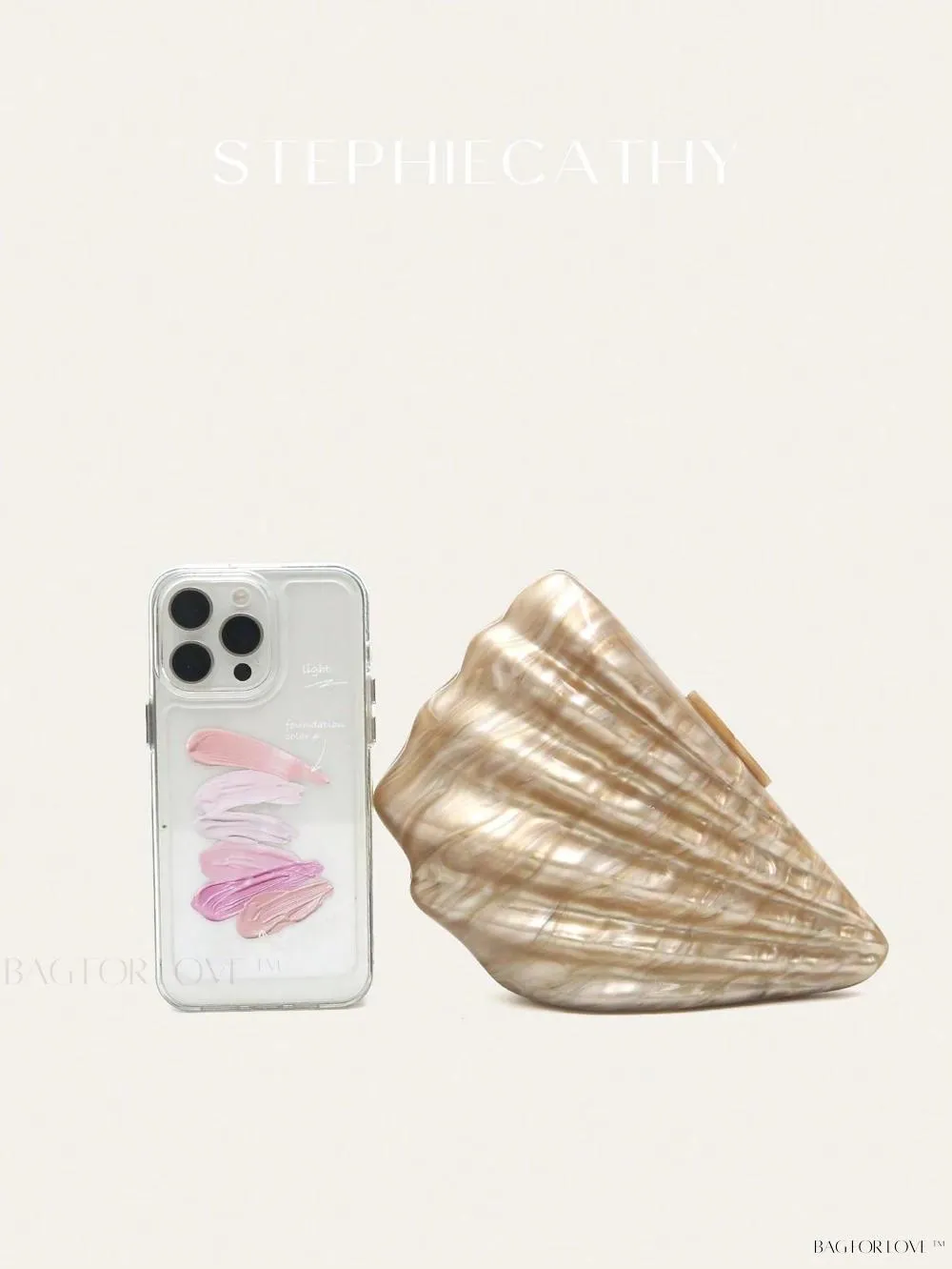 BagForLove - Luxury Acrylic Shell Shape Cross Body Bag with Chain Closure